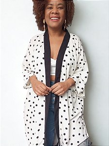 Kimono Oversized Poá Branco