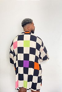 Kimono Oversized Xadrez Collor