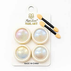 Pó Cromado para Unhas Real Love Nail Art Tons Furta-Cor