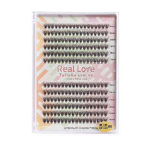 Cílios Tufo Sem Nó Real Love 20P-0.10D 30P-0.07D 9-14 MIX
