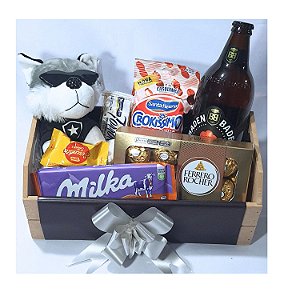 Cesta Botafogo Chocolates Urso Cerveja Milka Presente