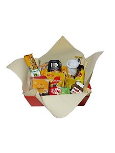 Cesta Café da Manhã Romântica Mini Coador + Mini caneca, Chá, Café, Biscoito