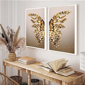 Quadro Asas de Borboleta Dourado