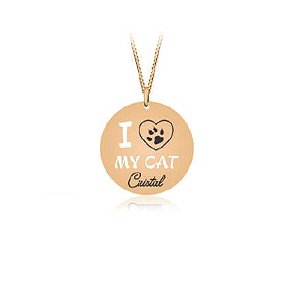 Colar Personalizado "I love my Cat".
