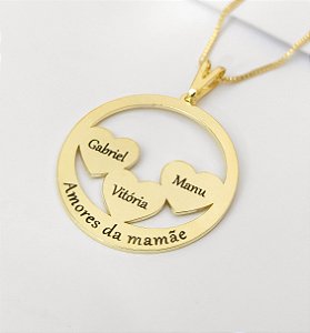 Colar Personalizado Amores da mamãe (Até 3 nomes).