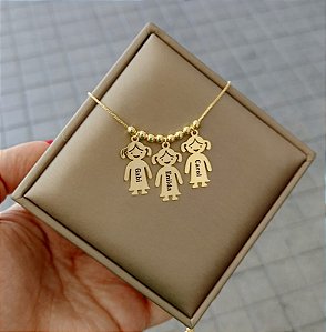 Colar Personalizado Filhos ( 3 filhos(as) ).