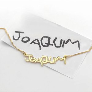 Colar personalizado manuscrito com a letra da própria criança ( Nome Simples).