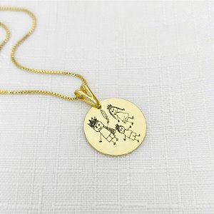 Colar Personalizado Com Desenho da própria criança.