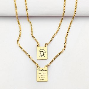 Escapulário personalizado dados de nascimento.