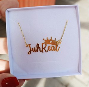 Colar Personalizado Coroa com Nome. (Fazemos todos dos nomes)
