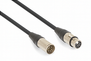 Cabo DMX XLR 5 Pinos Profissional para Iluminação - 30 Cm