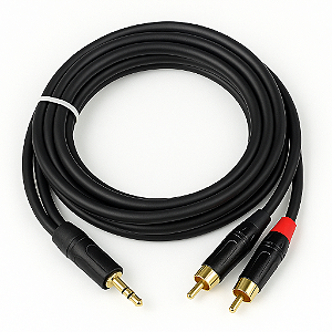 Cabo P2 Para 2 Rca Áudio Estéreo Profissional - 1,5 Metro