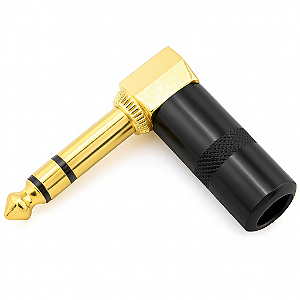 Plug P10 Estéreo 90º Graus Profissional