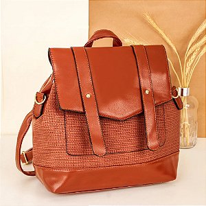 Bolsa Mochila Feminina Luxo Alça Única Em Alto Relevo MARROM ESCURO 999 BCB 272