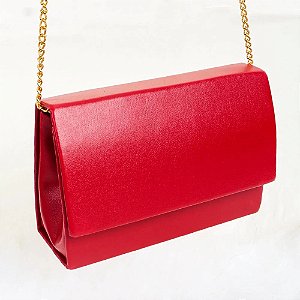 Bolsa Clutch Festa Em Alto Relevo Alça Correntes SEM gliter Vermelha