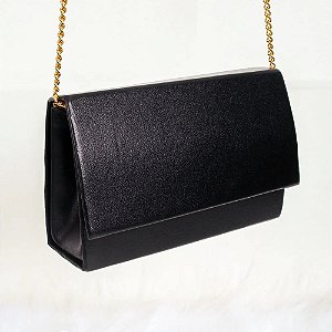 Bolsa Clutch Festa Em Alto Relevo Alça Correntes SEM gliter Preta BCB200