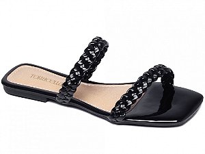 Sandália Rasteira Torricella em Verniz PRETO BC1000-11A