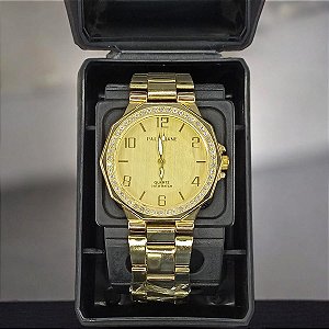 Relógio DOURADO com strass Resistente a Àgua BCR118