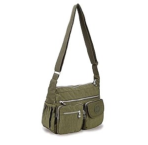 Bolsa De Ombro Mensageiro Feminina 3 Divisórias U / VERDE