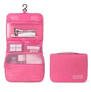 Bolsa Necessaire Impermeável P/ Cosméticos E Maquiagem U / ROSA CLARO