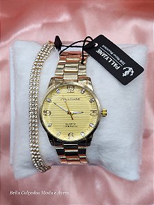 Kit Relógio Pallyjane com Pulseira de stress BCR142