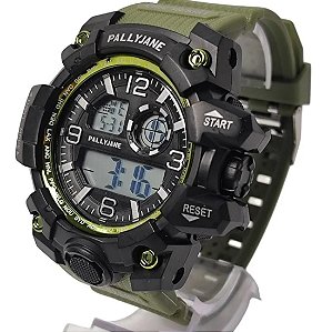 Relogio masculino pulseira de silicone e bisel preto com alarme calendário e luz BCRM05