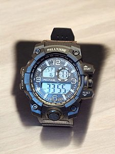 Relogio masculino pulseira de silicone preto com alarme calendário e luz BCRM07