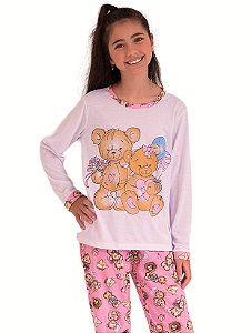 Pijama infantil calça estampada urso