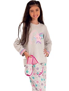 Pijama infantil flanelado estrela de carinha