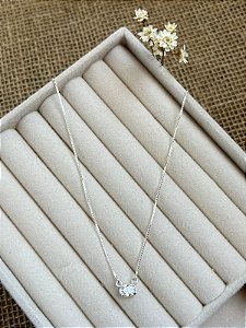CHOKER ZIRCÔNIA OVAL CRISTAL PRATA 925
