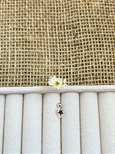 BRINCO PIERCING ESTRELA BOLINHA PRATA 925