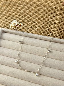 PULSEIRA CORRENTE PORTUGUESA ZIRCÔNIA REDONDA CRISTAL PRATA 925