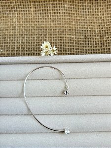 BRINCO CONTORNO DE ORELHA PONTOS LUZ ZIRCONIA PRATA 925