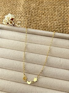 PULSEIRA ESTRELA LUA E CORAÇÃO BANHADA A OURO