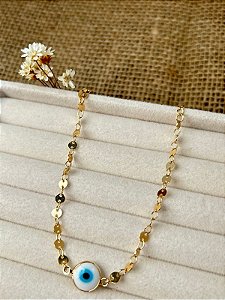 PULSEIRA OLHO GREGO BANHADA A OURO