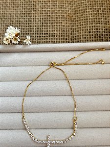 PULSEIRA RIVIERA CRUZ REGULAVEL BANHADA A OURO