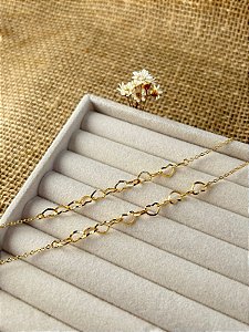 PULSEIRA CORAÇÃO ELOS  BANHADA A OURO
