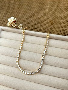 PULSEIRA RIVIERA CRISTAL BANHADA A OURO