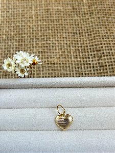 PINGENTE CORAÇÃO DETALHADO BANHADO A OURO
