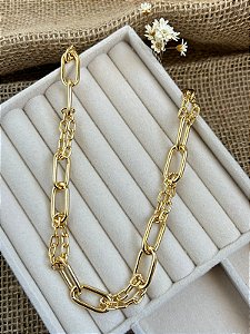 COLAR MULTI ELOS BANHADO A OURO 18K 45 CM