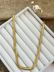 COLAR MALHA SNAKE BANHADO A OURO 18K