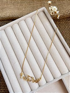 COLAR EU TE AMO BANHADO A OURO 45 CM