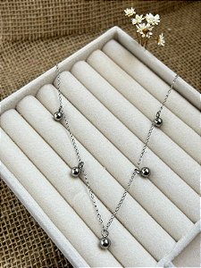 CHOKER BOLINHA AÇO INOXIDÁVEL