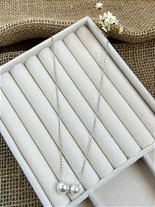 COLAR MINIMALISTA PEROLAS AÇO INOXIDÁVEL