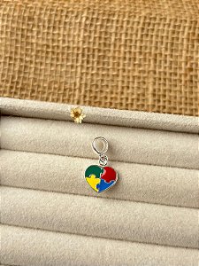 BERLOQUE CORAÇÃO AUTISMO PRATA 925
