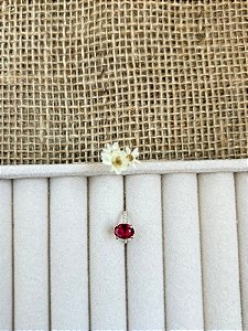 BRINCO PIERCING TURMALINA ROSA PRATA 925