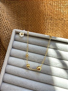 PULSEIRA BOLAS BANHADA A OURO