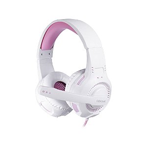 Headset Gamer OEX Gorky HS413 - Branco/Rosa