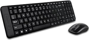 Combo Teclado e Mouse sem fio Logitech MK220 com Design Compacto, Conexão USB, Pilhas Inclusas e Layout ABNT2 - 920-004431
