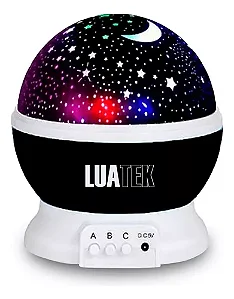 Luminária Abajur Projetor de Estrelas Preto Led Luatek LKJ-124